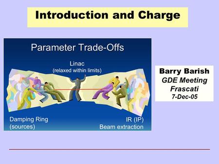 Introduction and Charge Barry Barish GDE Meeting Frascati 7-Dec-05.