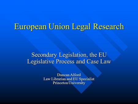 European Union Legal Research