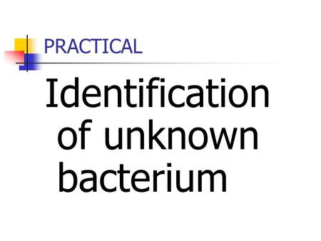 Identification of unknown bacterium