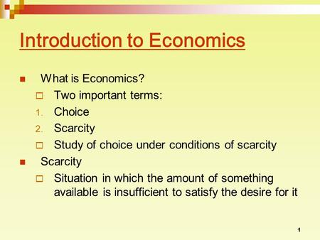 Introduction to Economics