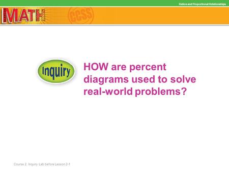 HOW are percent diagrams used to solve real-world problems?