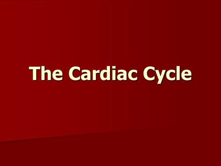 The Cardiac Cycle. The simultaneous contraction of both atria followed by both ventricles. The simultaneous contraction of both atria followed by both.