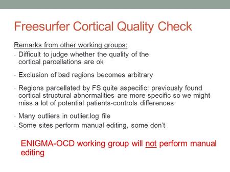 Freesurfer Cortical Quality Check