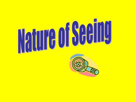 An object is seen at the point from which light rays diverge. Our brains have been trained by experience to believe that the light has traveled from the.