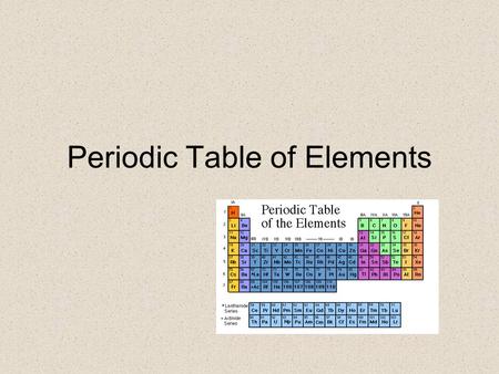 Periodic Table of Elements