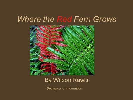 Where the Red Fern Grows