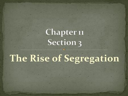 The Rise of Segregation