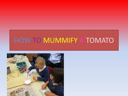 HOW TO MUMMIFY A TOMATO.