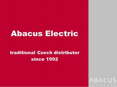 Abacus Electric traditional Czech distributor since 1992.