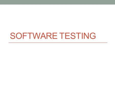 SOFTWARE TESTING. Introduction Software Testing is the process of executing a program or system with the intent of finding errors. It involves any activity.