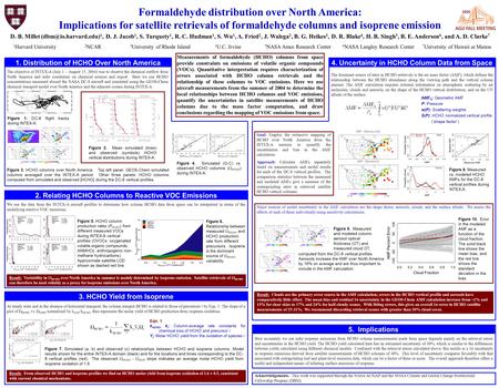 How accurately we can infer isoprene emissions from HCHO column measurements made from space depends mainly on the retrieval errors and uncertainties in.