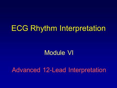 ECG Rhythm Interpretation