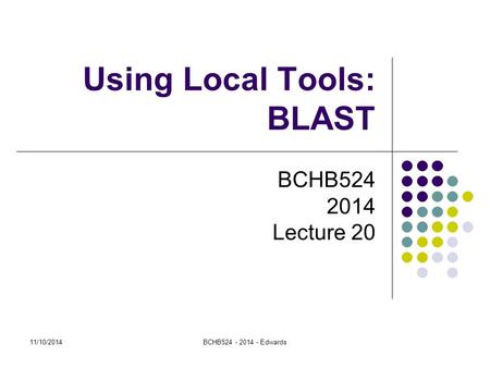 Using Local Tools: BLAST