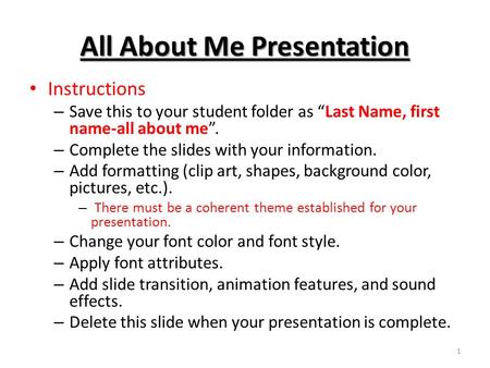 All About Me Presentation