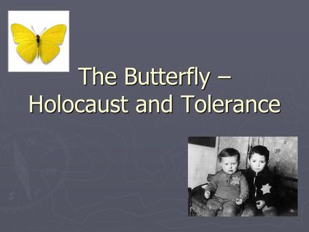 The Butterfly – Holocaust and Tolerance. The Holocaust Between 1939-1945 in Europe, Nazi Germany carried out a plan to eliminate people that they.