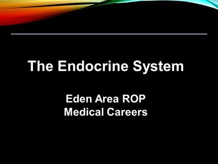 The Endocrine System Eden Area ROP Medical Careers.