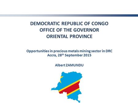 Democratic republic of congo office of the governor ORIENTAL province