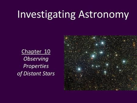 Investigating Astronomy