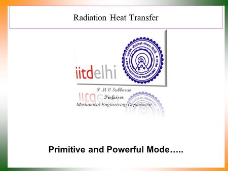 Radiation Heat Transfer