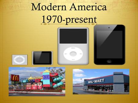 Modern America 1970-present. Watergate  The cover-up by President Richard Nixon and members of his staff of the break-in and bugging of Democratic Headquarters.