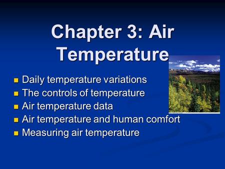 Chapter 3: Air Temperature