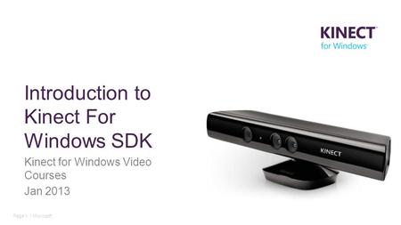 Introduction to Kinect For Windows SDK