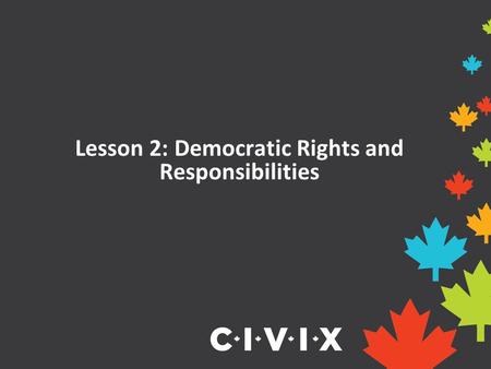 Lesson 2: Democratic Rights and Responsibilities