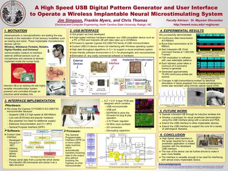 A High Speed USB Digital Pattern Generator and User Interface to Operate a Wireless Implantable Neural Microstimulating System Jim Simpson, Frankie Myers,