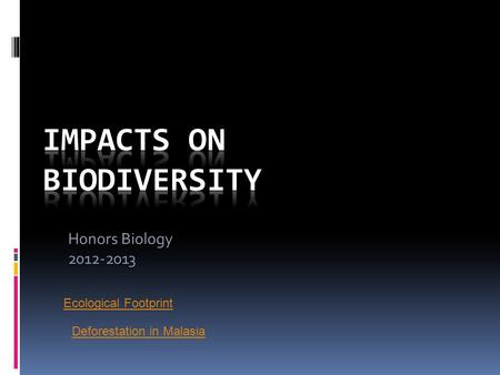 Impacts on Biodiversity