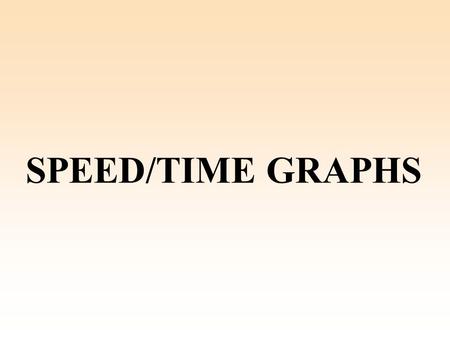 SPEED/TIME GRAPHS. Consider the following Speed/Time graphs: v (ms –1 ) 15 6 t (s) This shows:A body moving at 15 ms –1, i.e. zero acceleration, shown.