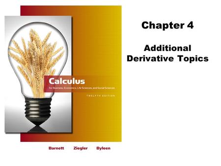 Chapter 4 Additional Derivative Topics