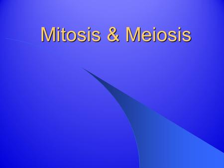 Mitosis & Meiosis.