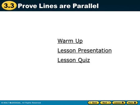 Prove Lines are Parallel