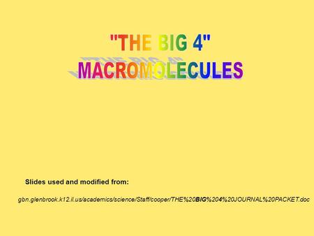 gbn.glenbrook.k12.il.us/academics/science/Staff/cooper/THE%20BIG%204%20JOURNAL%20PACKET.doc Slides used and modified from: