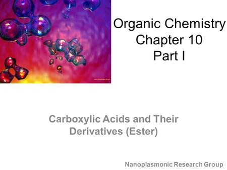 Organic Chemistry Chapter 10 Part I