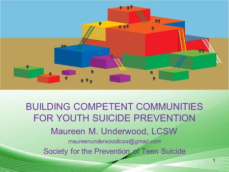 BUILDING COMPETENT COMMUNITIES FOR YOUTH SUICIDE PREVENTION