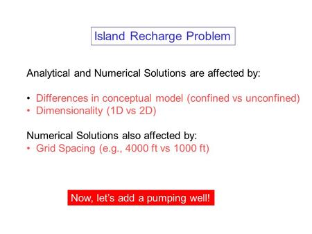 Island Recharge Problem