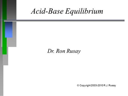 Acid-Base Equilibrium