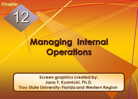 McGraw-Hill/Irwin© 2005 The McGraw-Hill Companies, Inc. All rights reserved. 12-1 Managing Internal Operations 1212 Chapter Screen graphics created by: