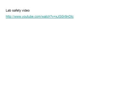 Lab safety video