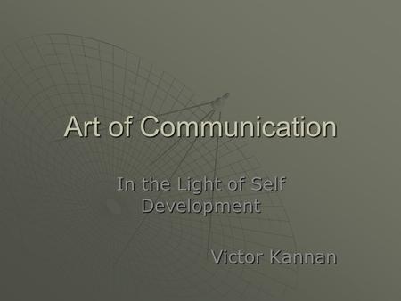 In the Light of Self Development Victor Kannan