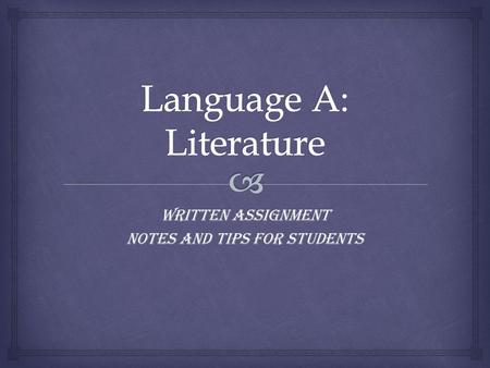 Written Assignment NOTES AND TIPS FOR STUDENTS.  MarksLevel descriptor 0The work does not reach a standard described by the descriptors below. 1–2The.