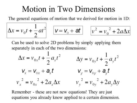 Motion in Two Dimensions