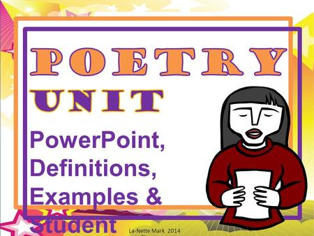 Poetry Unit PowerPoint, Definitions, Examples & Student Booklet