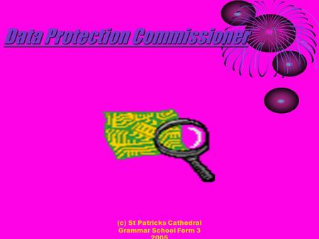 (c) St Patricks Cathedral Grammar School Form 3 2005 Data Protection Commissioner.