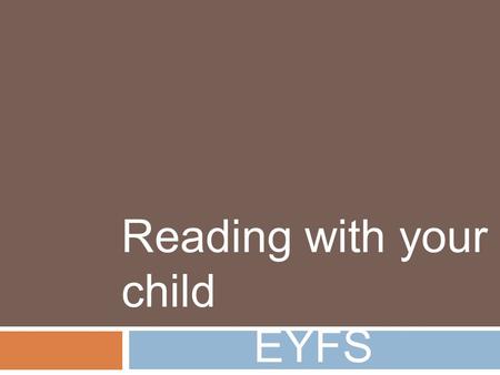 Reading with your child