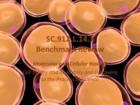 SC.912.L.14.1 Benchmark Review Molecular and Cellular Biology Cell theory and its History and Discovery to the Process of Science.