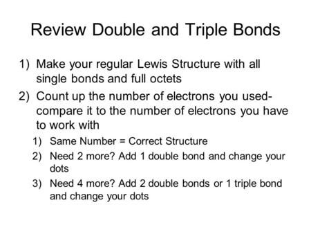 Review Double and Triple Bonds