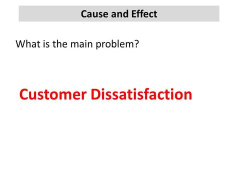 Customer Dissatisfaction