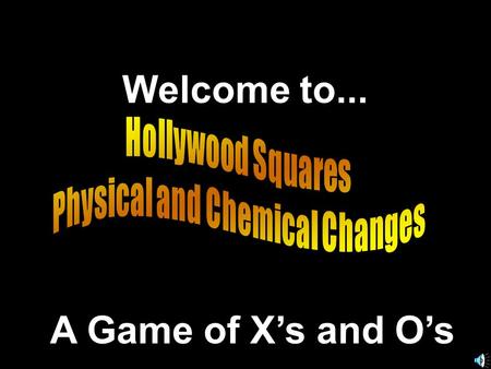 Welcome to... A Game of X’s and O’s. 789 456 123.